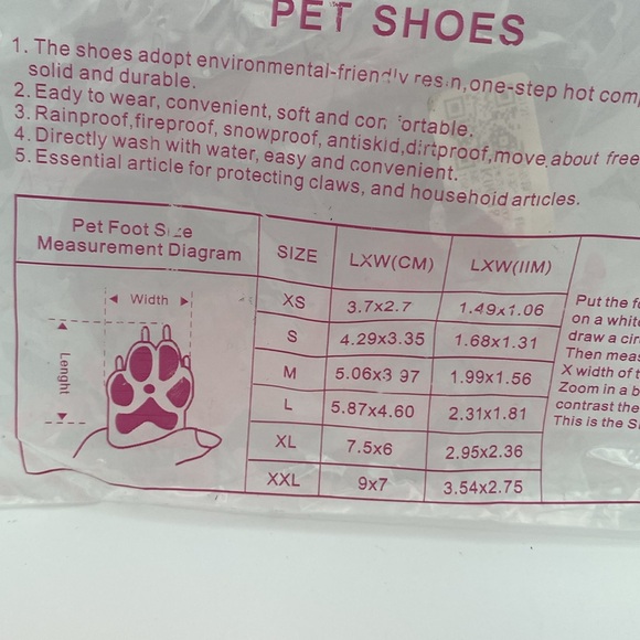 Pink Silicone pet rain boots anti dirty anti slip sz small hook/ loop closure - Picture 5 of 6